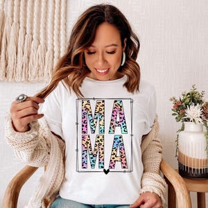 Mama Rainbow Leopard Shirt - Leopard Mom Shirt - Gift for Wife - Mama Shirt - First Mother&#39;s Day - Gifts for Women