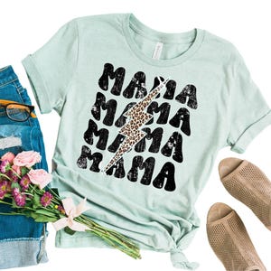 Retro Mama Leopard Shirt - Leopard Mom Shirt - Gift for Wife - Mama Shirt - First Mother&#39;s Day - Gifts for Women