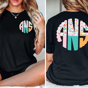 Pastel Leopard Print Monogram Shirt - Custom Initial Tee