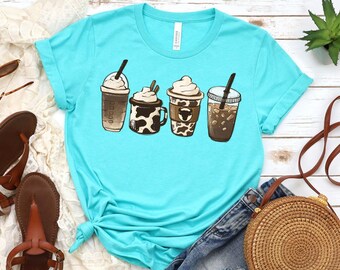 Cow Print Coffee Shirt: Farm Girl Tee