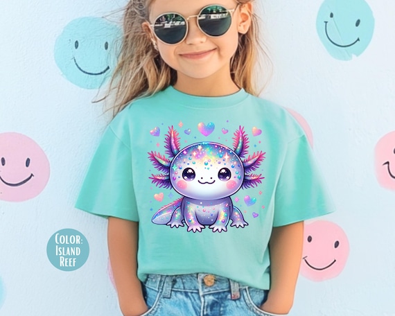 Comfort Colors Axolotl Shirt, Girls Axolotl Tee