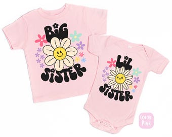 Big Sister Lil Sister Shirts: Floral Matching Set