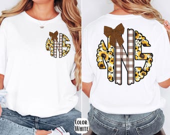 Sunflower Monogrammed Shirt: Personalized Western Tee