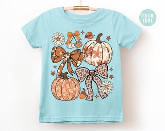 LAT Apparel Girls Fall Pumpkin Shirt, Thanksgiving Pumpkins Shirt