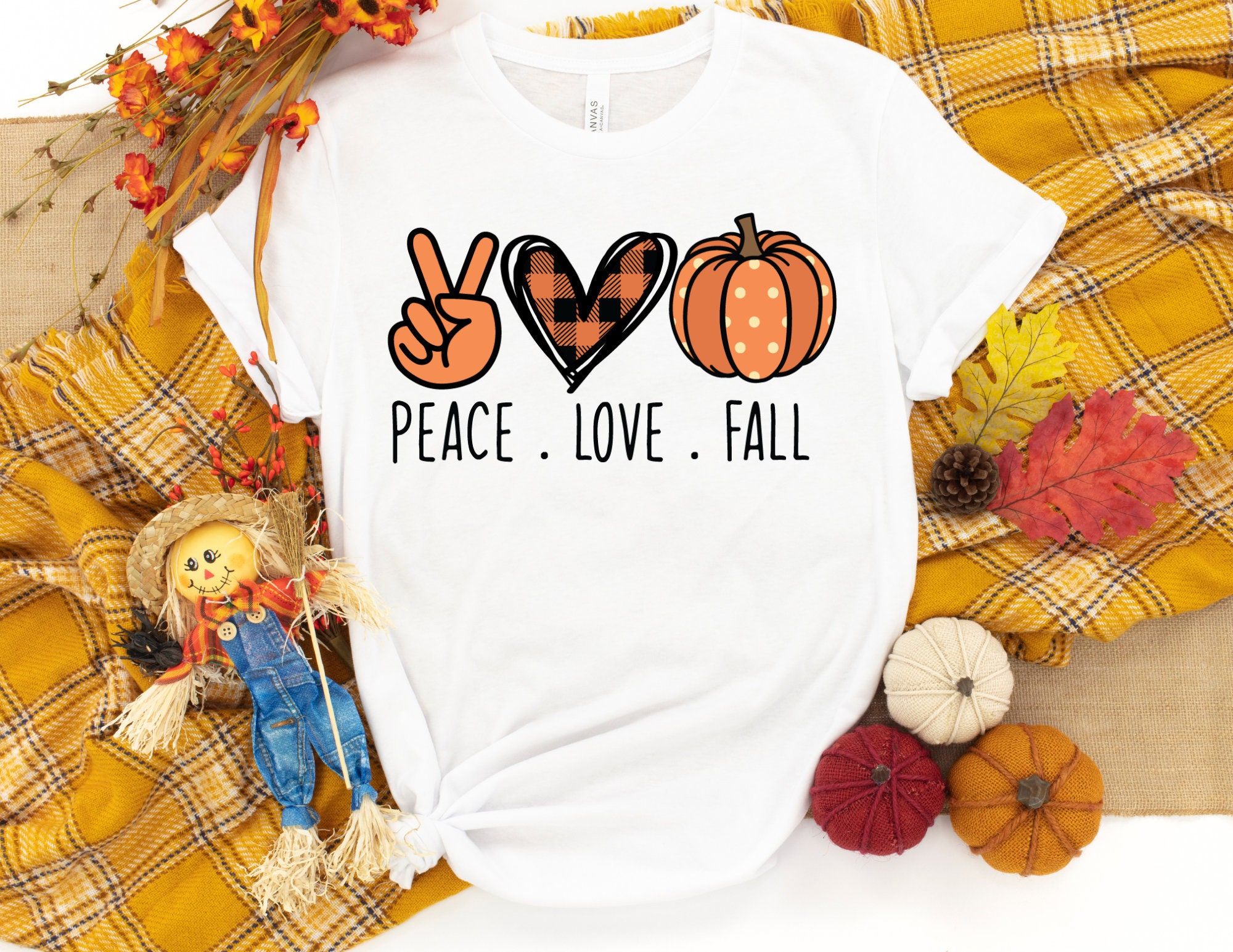 Peace Love Fall Pumpkin Shirt Fall 