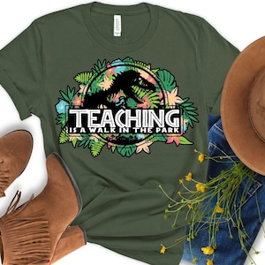 Floral Dinosaur Teacher Shirt: Kindergarten Field Trip Tee