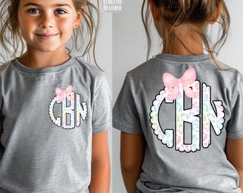 Kids Coquette Leopard Monogram Shirt - Personalized Pastel Tee