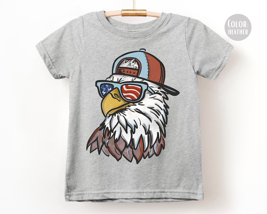 LAT Apparel Boys Patriotic Eagle Shirt, 4th of July Shirts