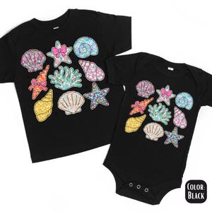 Floral Seashell Baby Bodysuit: Beach Vacation Clothes