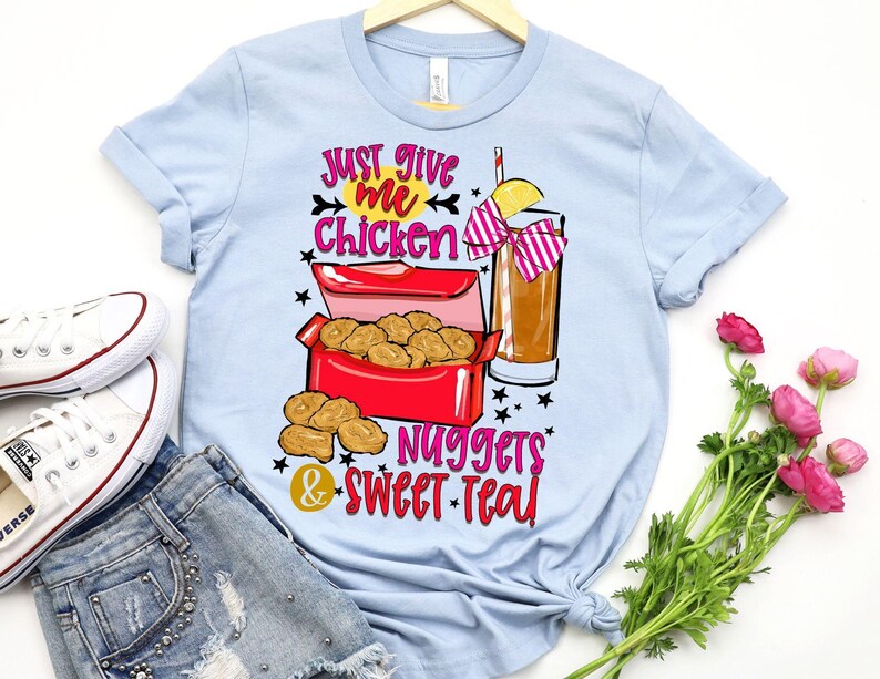 Chicken Nuggets & Sweet Tea Shirt: Southern Country Girl Tee afbeelding 2