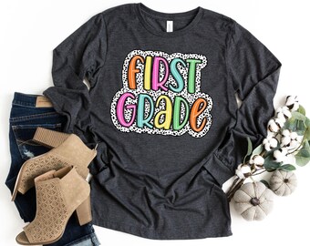 Dalmatian First Grade Teacher Long Sleeve Shirt
