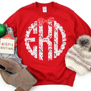Monogrammed Christmas Sweatshirt: Custom Santa Initial Sweater