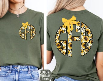 Cowhide Sunflower Monogram Shirt: Personalized Custom Tee