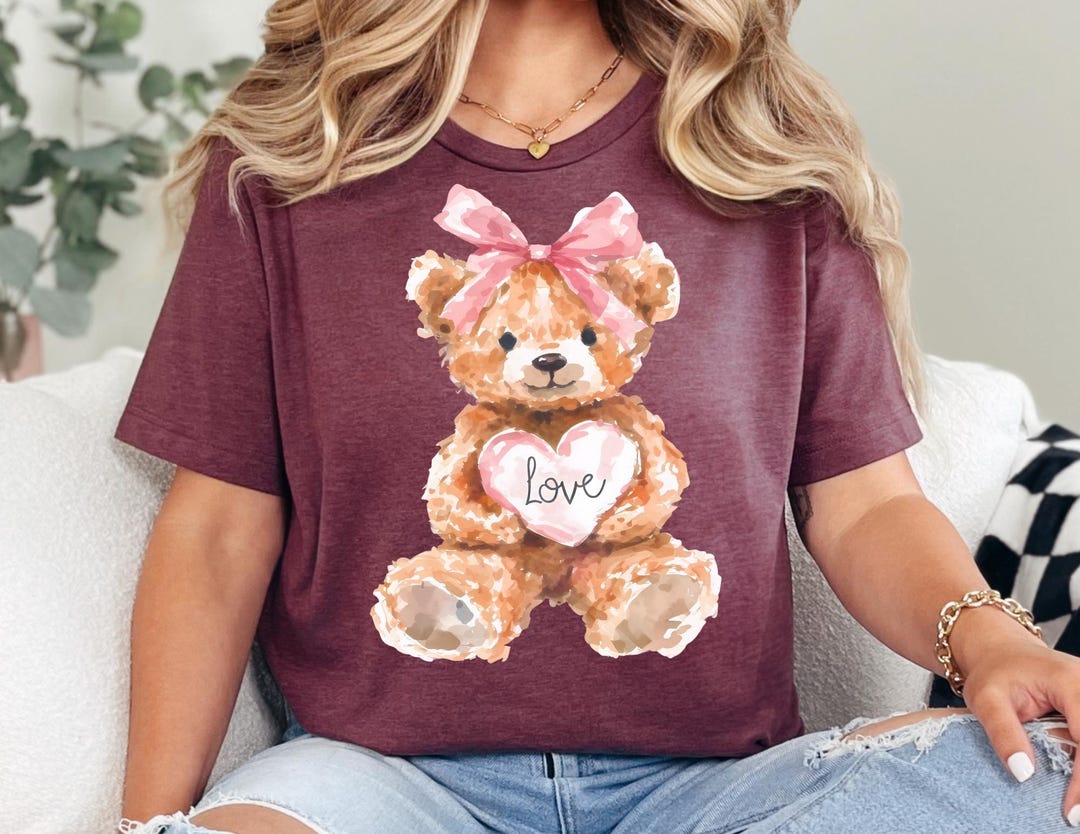 Valentine Teddy Bear Shirt, Valentine Shirt, Valentines Day Shirt ...