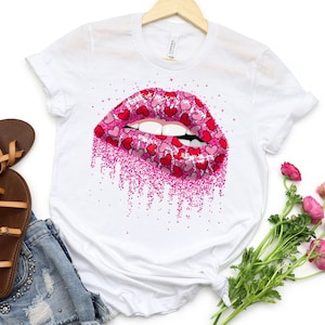Valentine Lips Shirt, Heart Lips Shirt, Valentines Day Shirt, Valentine Shirt, Valentines Day Gift, Happy Valentines Day T-Shirt
