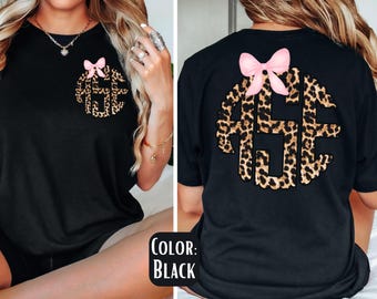 Coquette Leopard Monogrammed T-shirt: Personalized Custom Tee