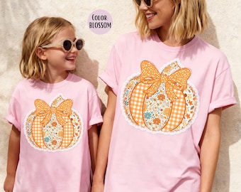 Comfort Colors Lace Pumpkin Shirt: Preppy Pumpkin Shirts