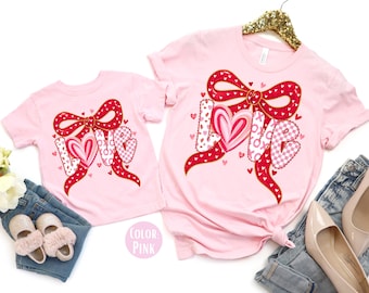 Coquette Love Mama and Mini Valentines Day Shirt: Valentine Mommy and Me Matching Shirts