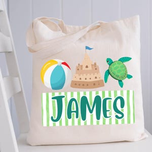 Boys Sea Turtle Beach Bag: Custom Cotton Tote Bag