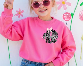 Girls Leopard Monogram Sweatshirt, Personalized Gift