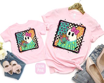 Mama Mini Floral Ghost Halloween Shirt: Matching Mommy and Me Outfit