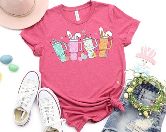 Easter Tumbler Graphic T-Shirt, Happy Easter Gift
