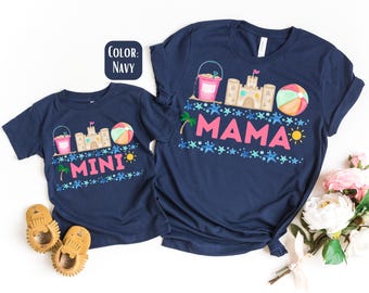Beach Mama and Mini Shirts: Matching Mother Daughter Outfit