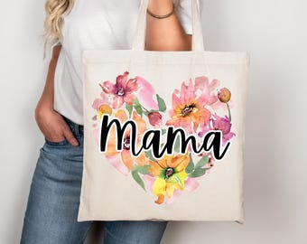 Floral Mama Tote Bag, Personalized Mother's Day Gift