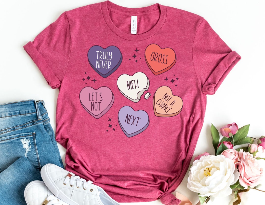 Valentine Candy Hearts Shirt, Anti Valentines Day Shirt, Valentine ...