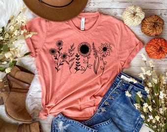 Wildflower Graphic Shirt: Plant Lover Gift