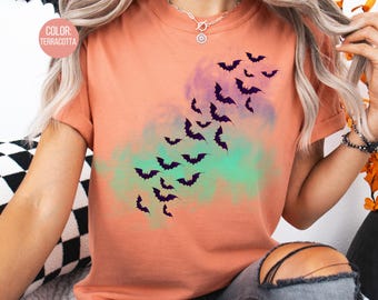 Comfort Colors Spooky Bat Shirt: Halloween Graphic Tee