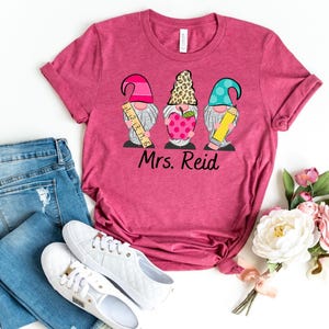 Custom Teacher Gnome Shirt: Personalized Teacher Tee