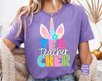 Unicorn Teacher Shirt: Colorful Graphic Tee