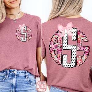 Floral Polka Dot Monogrammed T-shirt: Personalized Custom Tee