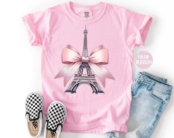 Comfort Colors Girly Eiffel Tower Shirt: Paris Vacation Tee