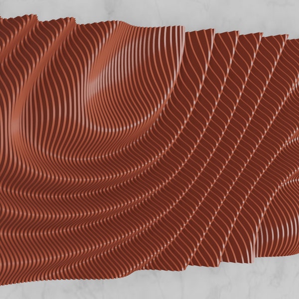 3D Parametric wall panel,3d Wavy Wall , multilayered, 3d interior wall art, laser cut files wavy wall panel, DXF