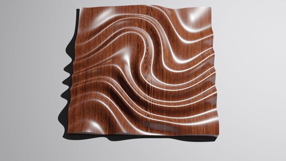 Wavy Surface Wood CNC Pattern Wood Wall Art Model 3d Print