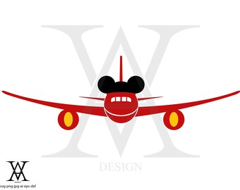 Mickey airplane svg | Etsy