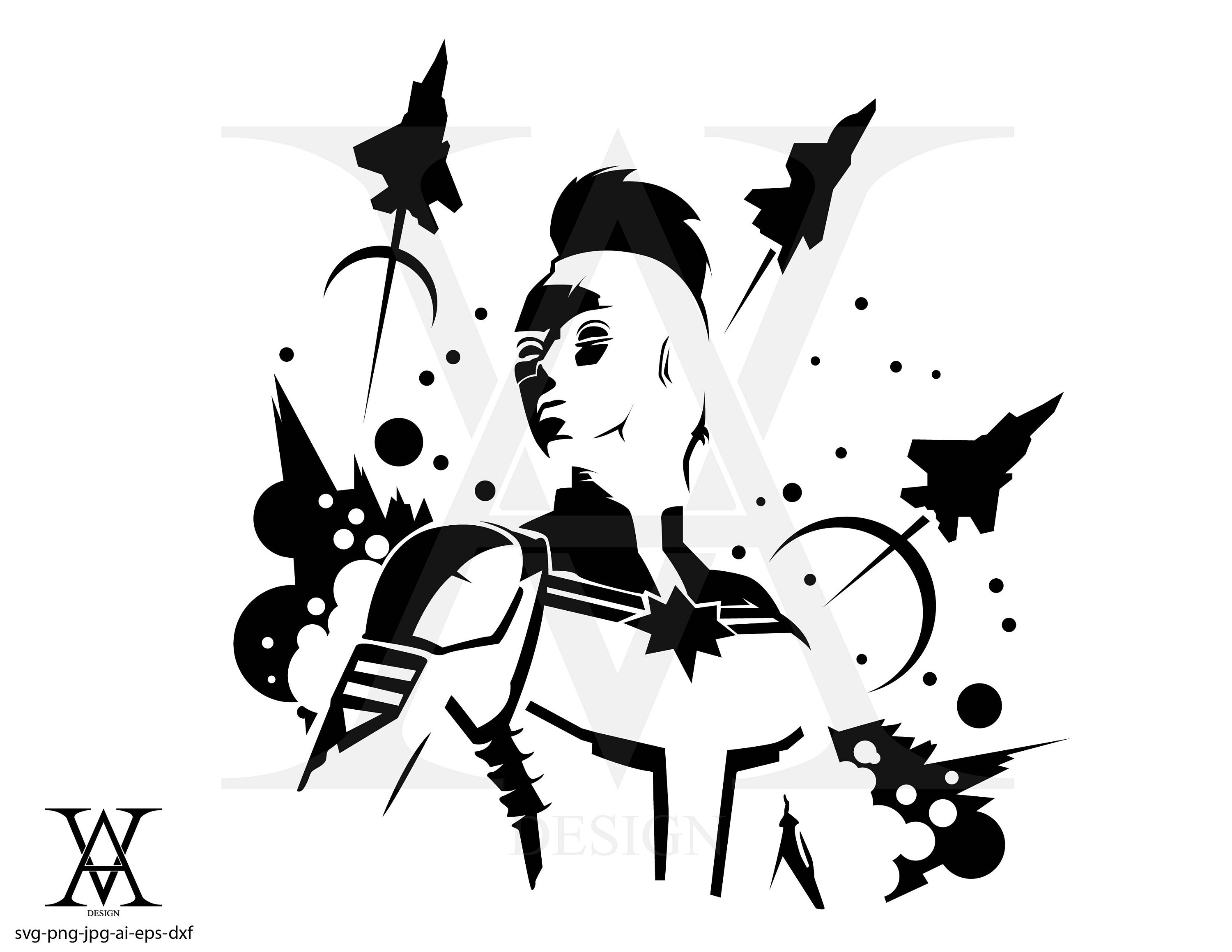 Download Captain Marvel silhouette clipart vector. INSTANT DOWNLOAD ...