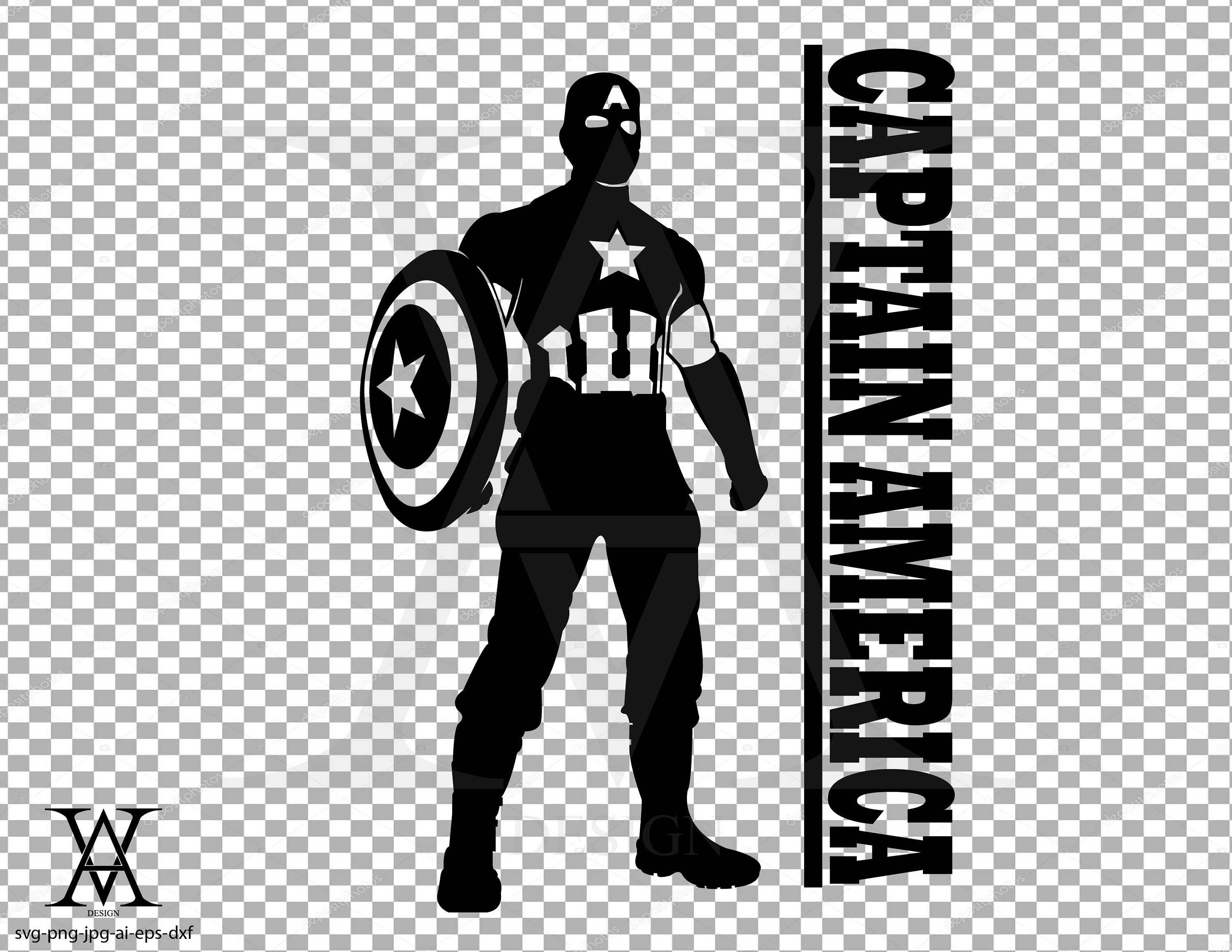 Captain America Black And White Clipart