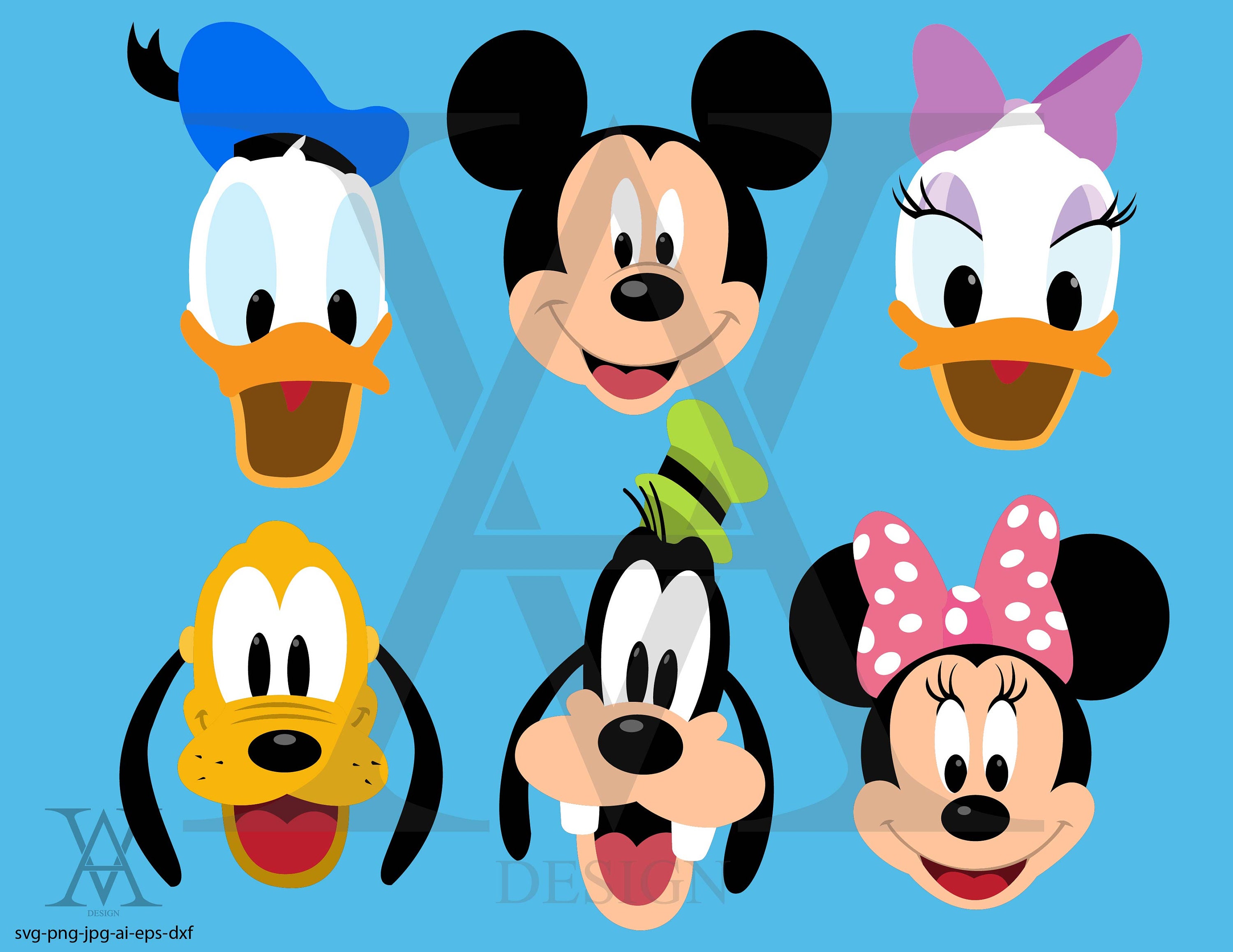 Mickey Mouse Clubhouse vector clipart. INSTANT DOWNLOAD | Etsy