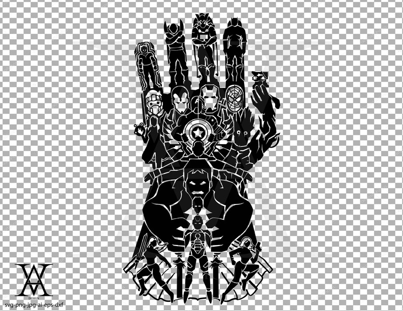 Download Avengers Marvel silhouette clipart vector. INSTANT | Etsy
