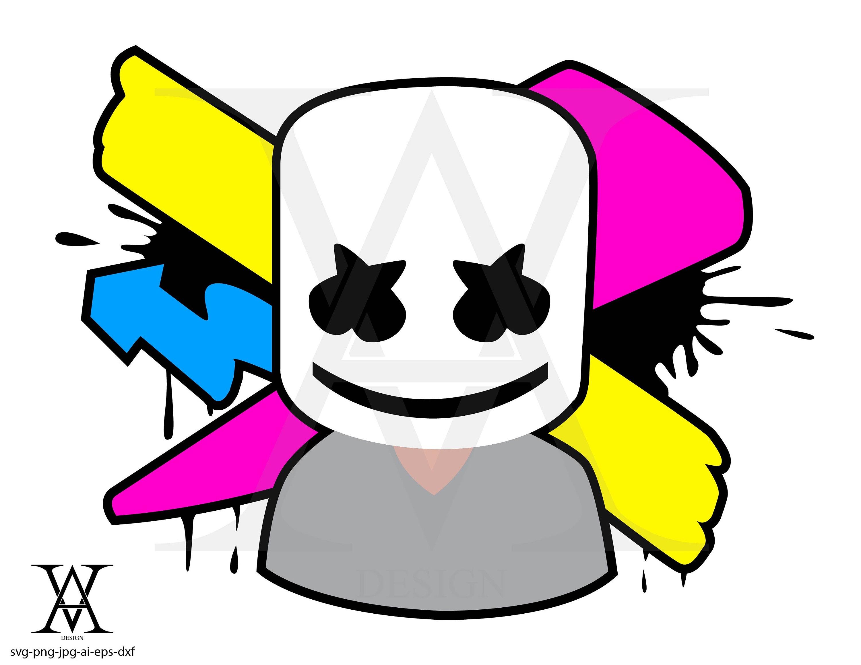 Dj Marshmello Face Clipart Vector. INSTANT DOWNLOAD - Etsy Denmark