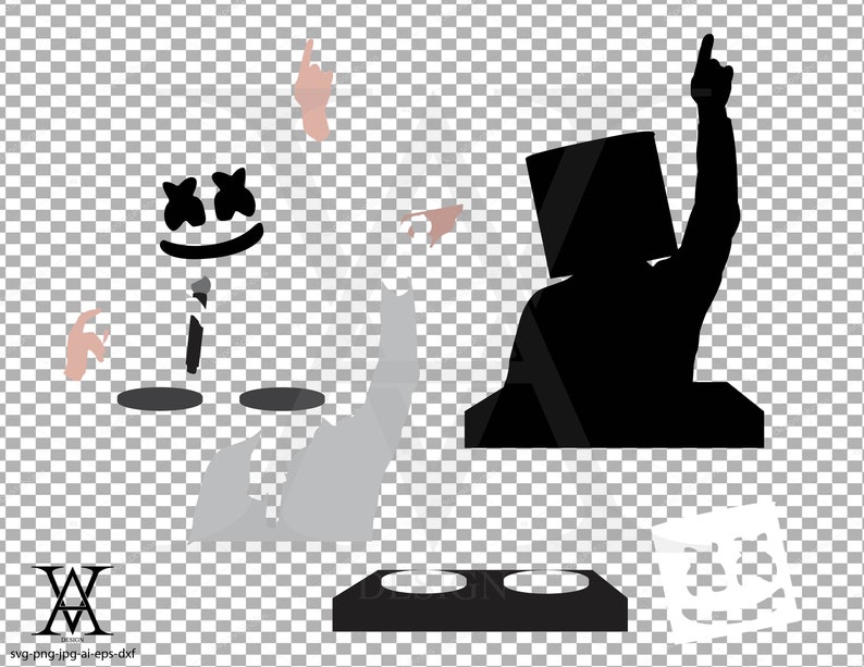 Dj Marshmello Face Clipart Vector. INSTANT DOWNLOAD Etsy
