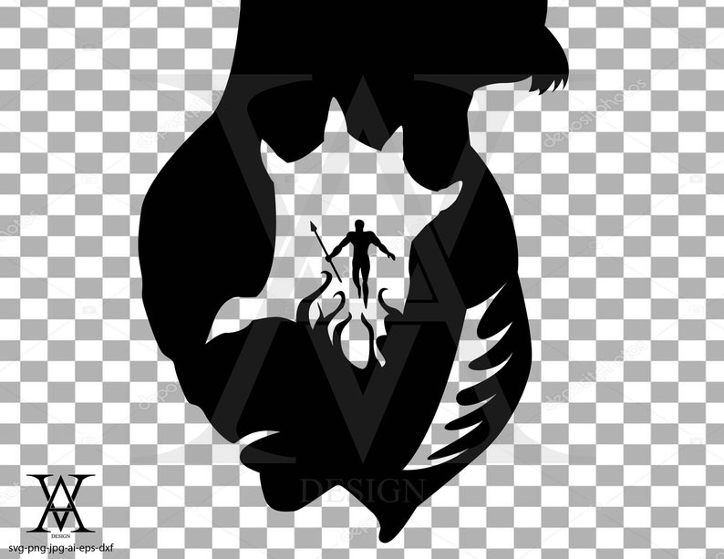 Download Clipart Svg Png Eps Dxf Ai Jpg Silhouette Hellboy Instant Download Digital Prints Prints Decotazeen Com
