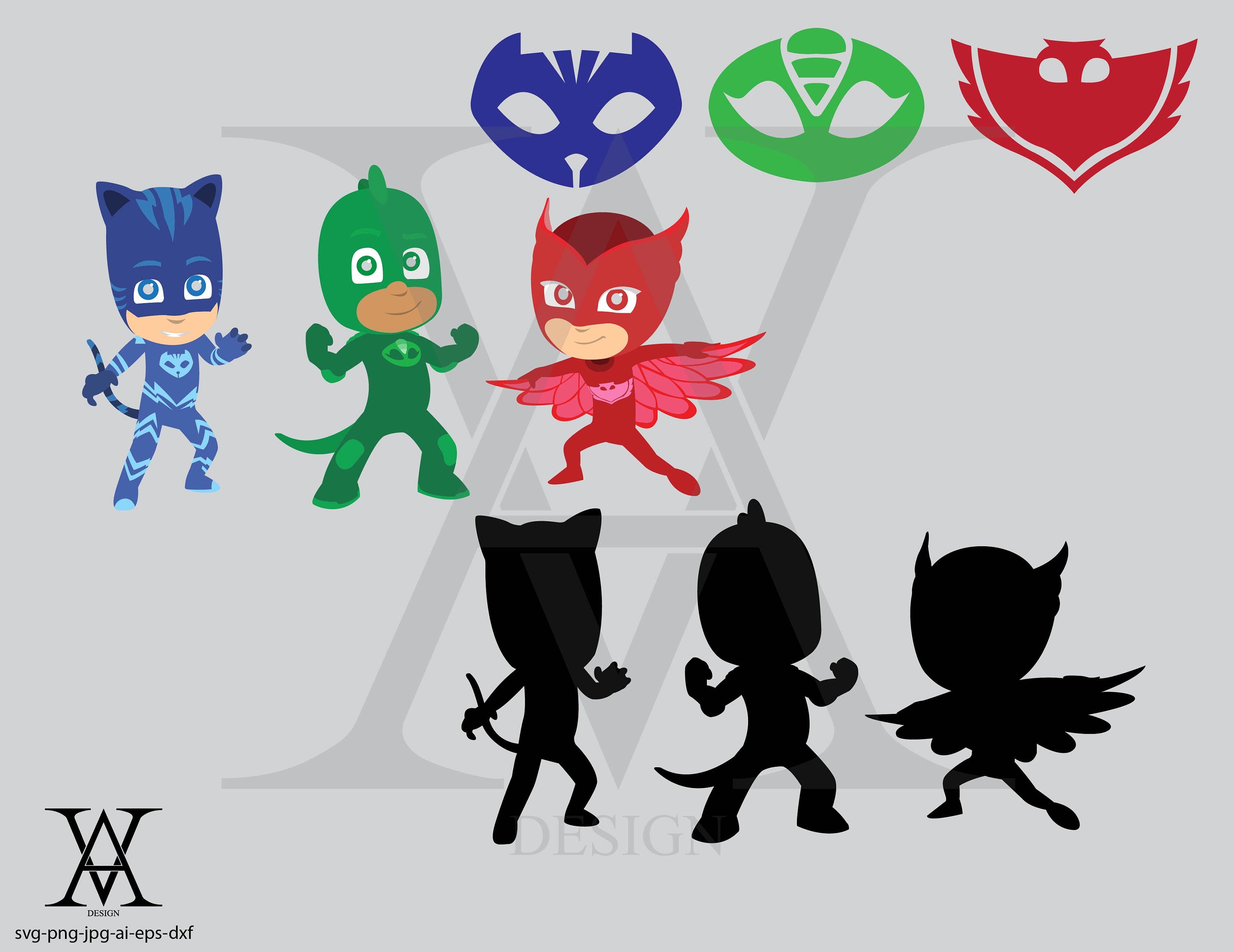 PJ Mask Clipart Vector. INSTANT DOWNLOAD - Etsy Australia