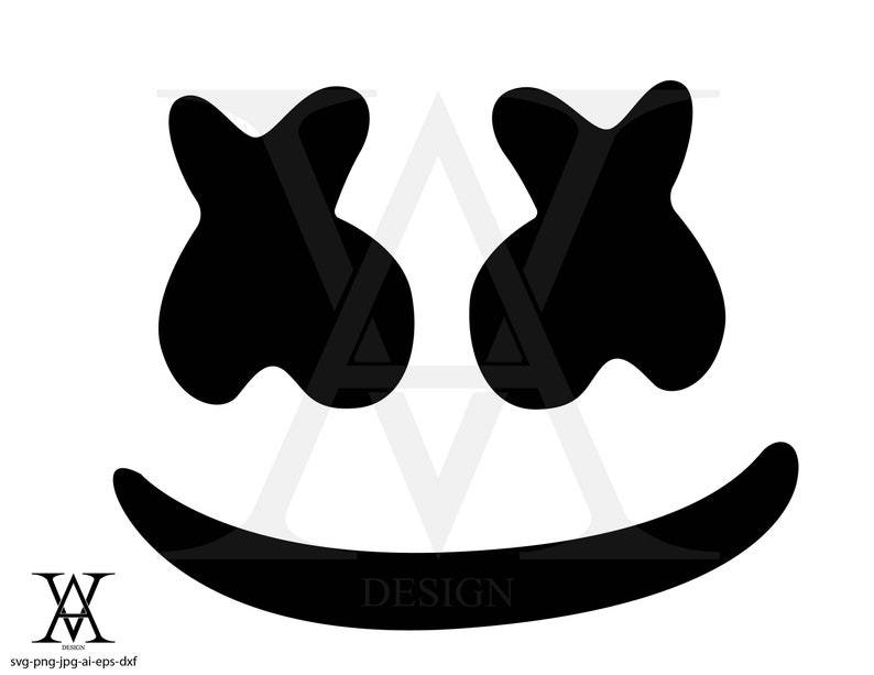 Dj Marshmello Face Silhouette Clipart Vector. INSTANT Etsy