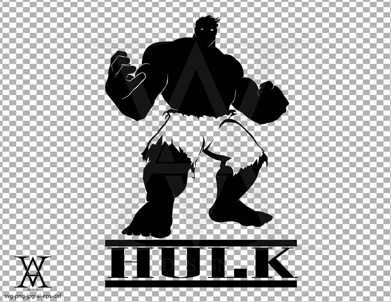Hulk avengers silhouette marvel. INSTANT DOWNLOAD | Etsy