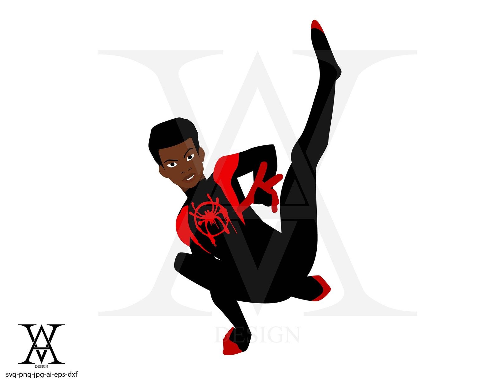Miles Morales spiderman. INSTANT DOWNLOAD | Etsy