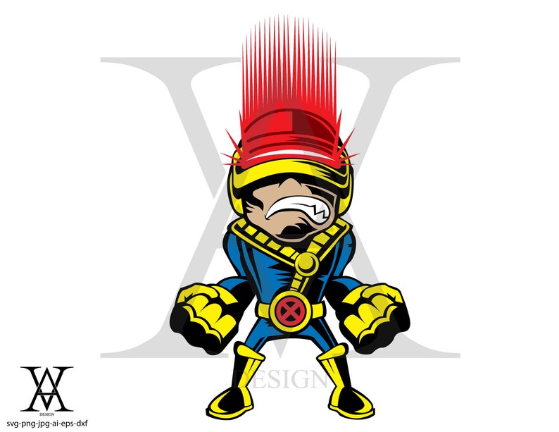 Cyclops X Men Clipart Marvel Vector. INSTANT DOWNLOAD - Etsy